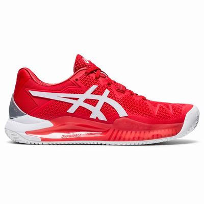 Női Asics Gel-Resolution 8 Clay Teniszcipő AS7310924 Piros/Fehér